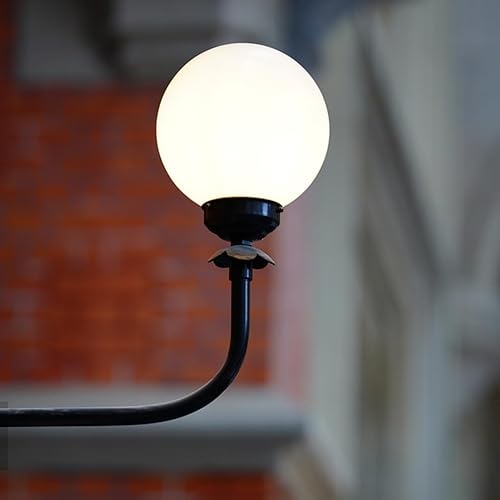 Vista 4 de Kisangel 1 lámpara de pared para lámpara de globo acrílico blanco para poste de globo de luz redonda de plástico, cubiertas de repuesto para lámpara