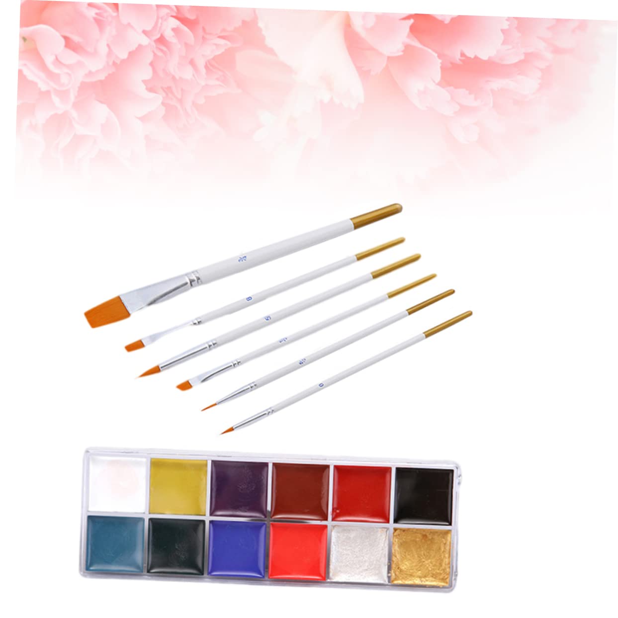 FRCOLOR Halloween Face Body Paint Set 12 Color Oil Paint Brush Festival Makeup Kit