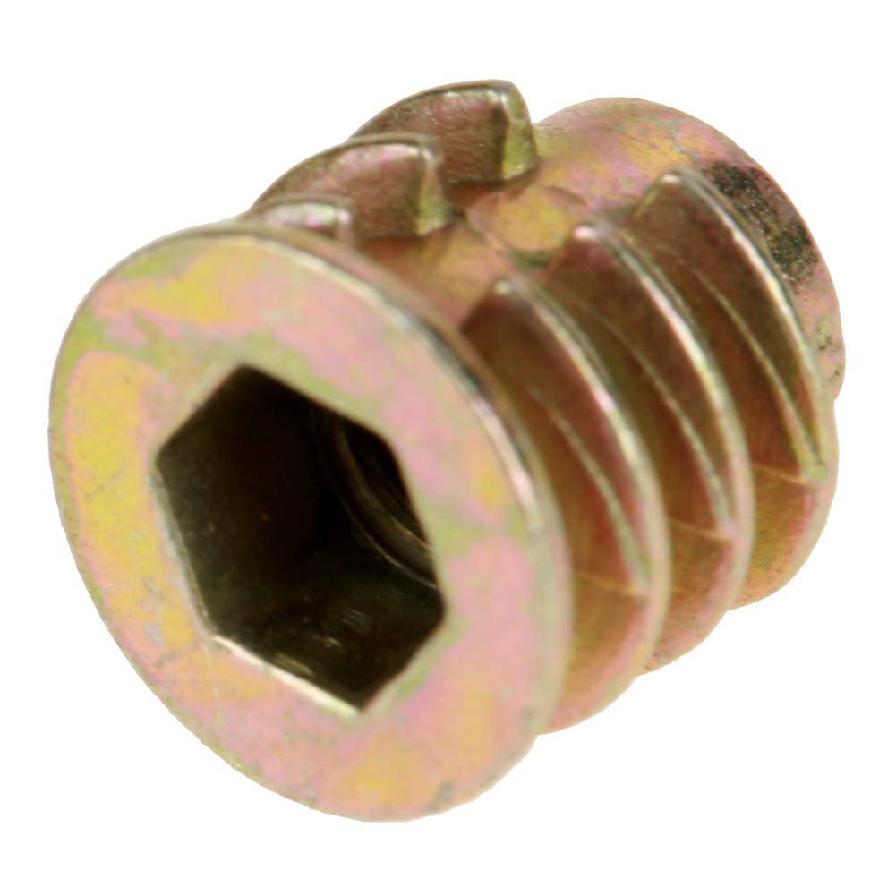 Boccole Filettate per Legno M4, 50PCS M4x8mm In lega di zinco con flangia esagonale Dado a vite Attacco esagonale Assortimento di dadi con inserto filettato per mobili in legno