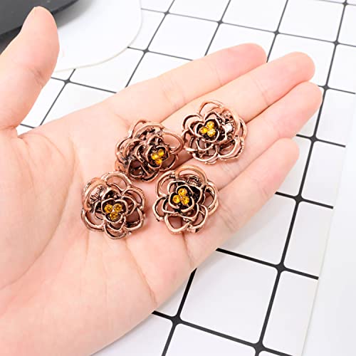 Pinzas para cabello vintage mini rosa 8 piezas miniatura 4