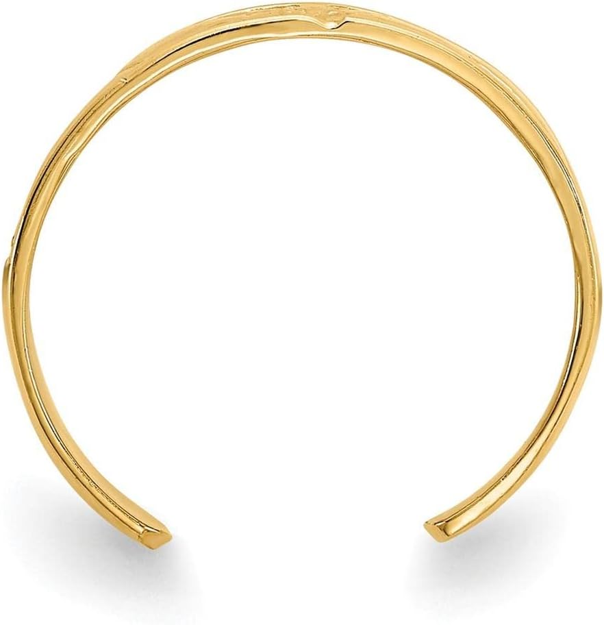 14k Yellow Gold Footprints Toe Ring
