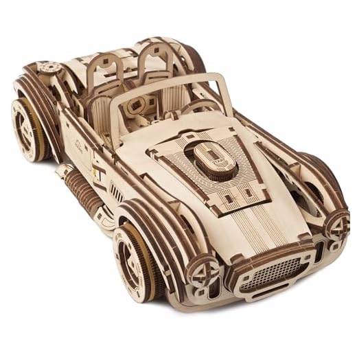 UGEARS Drift Cobra Racing Car 3D Puzzle - Regalo del día del Padre Vintage 3D Puzzles Modelo Kit de Coche con Potente Motor de Resorte Kits de Modelo de Coche para Adultos para Construir Rompecabezas
