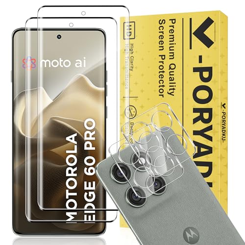 JavoYion [2+2 Stück] Schutzfolie für Motorola Edge 60 Pro 2x 9H Hartglas Displayschutzfolie und 2x Kamera Objektivschutz Blasenfrei Hüllenfreundlich Displayschutz für Moto Edge 60 Pro
