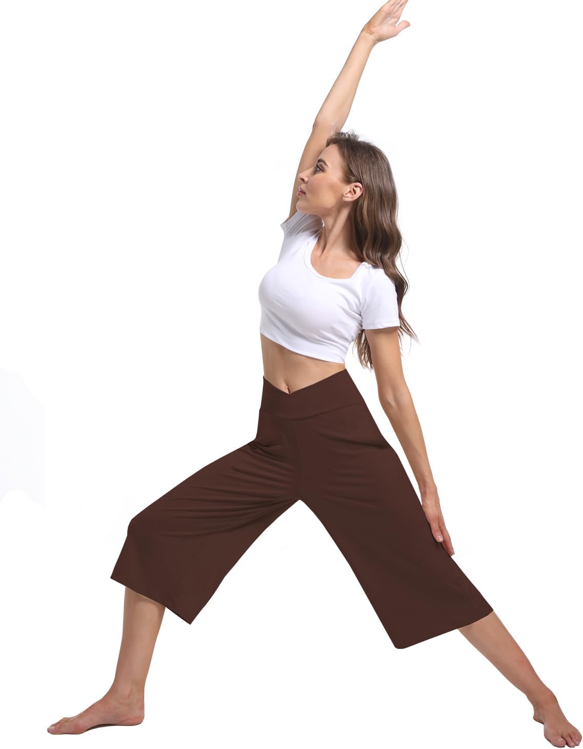 3 Pack Womens Wide Leg Yoga Capris Crossover High Waist Casual Capri Pants Loose Soft Pajama Pockets Sweatpants - Image 4