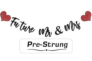 Pre-Strung Future Mr & Mrs Banner,Glittery Wedding Party Decor,Bridal Shower,Engagement,Bachelorette Decorations