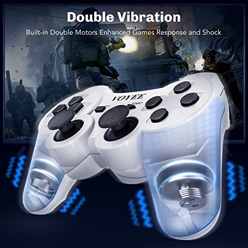 Voyee Wireless Controller Compatible With Playstation 3 Ps-3 Controller With Upgraded Joystick/Rechargerable Battery/Motion Control/Double Shock (White) #TOP3