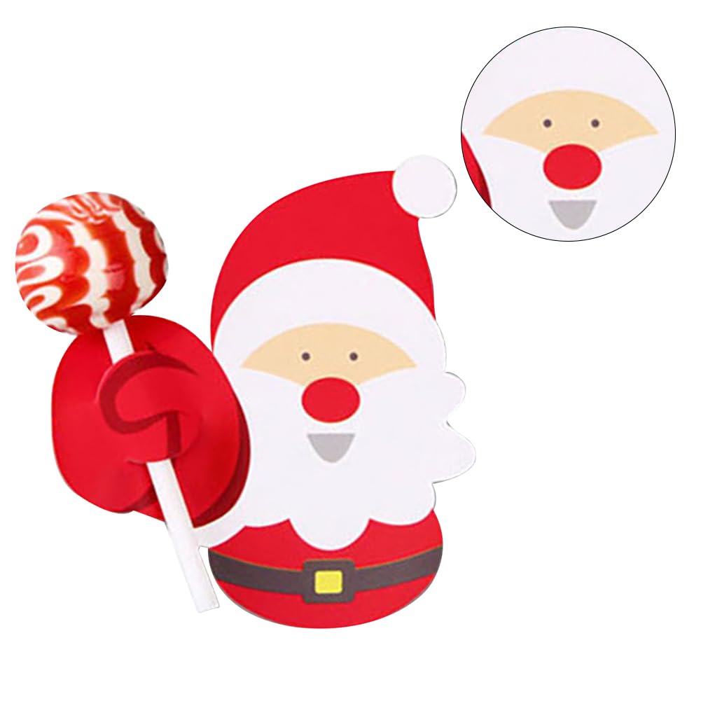 CRGANGZY Dibujos animados Papá Noel pingüino muñeco de nieve papel Candy Holder Festival Theme 50pcs Candy Lollipop decoración tarjetas niños dulces regalos paquete envoltura