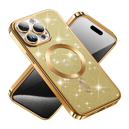Coque MagSafe iPhone 15 Pro paillettes avec protection de luxe en TPU