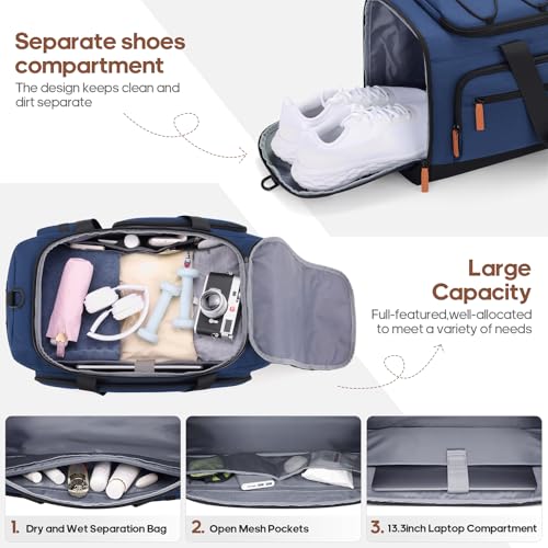 Image of UKEIN Luggage Sets 5 Piece, Carry On Luggage 20In With Spinner Wheels, Hardside Suitcase Set with TSA Lock,Durable Large Suitcase With Travel Backpack for Men-20 /24 /28in (Blue, 5 piece set)