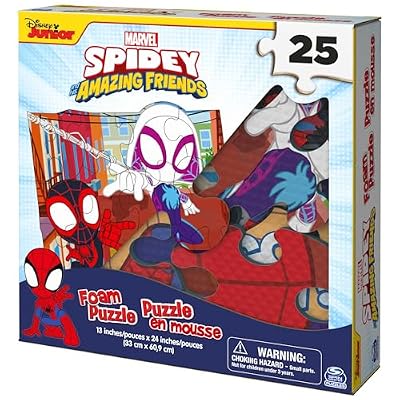 Spin Master Games, Marvel Spidey and His Amazing Friends Puzzles, Squishy Foam Puzzle, 25 Pieces, Spiderman Toys, for Ages 4 & Up