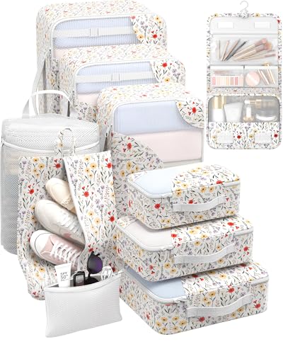 Image of OlarHike 10 Set Packing Cubes for Travel,Gifts for Women Mom,Anti-Tearing Suitcase Organizer,with Over 1000 pcs Mesh Holes,Vacation Essentials & Accessories for Cruise Ship