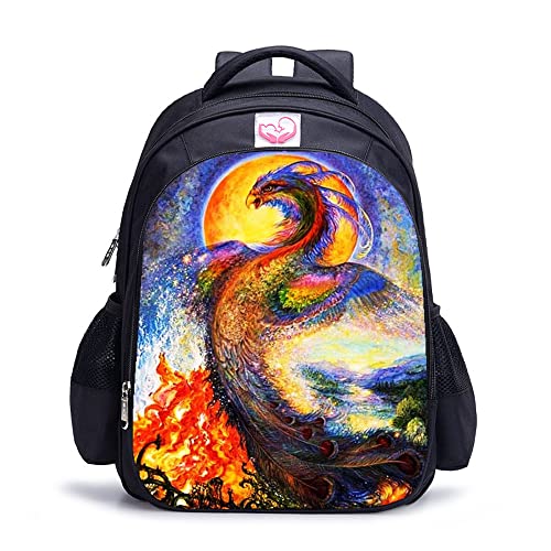 Sac à dos Phoenix unisexe 41x28x12 cm pour adultes et enfants à imprimé 3D