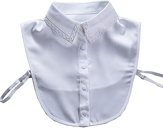 Ainial 付け襟 角襟 白 つけ襟 レディース オーガンジー 刺繍 ホワイト シャツ ブラウス 重ね着 おしゃれ フェイク襟 フォーマル カジュアル 通勤 通学 OL エレガント つけえり 偽襟 付け衿 つけ衿