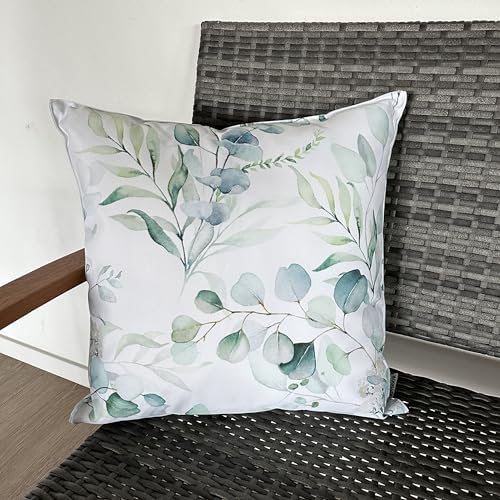 CB Home & Style Outdoor Garten Kissen Wasserabweisend Wasserfest 45 x 45 cm mit Füllung (Eucalyptus4)