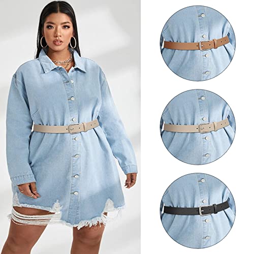 Image of WHIPPY Women Casual Leather Belt for Jeans Pants, Fashion Ladies Waist Dress Belt