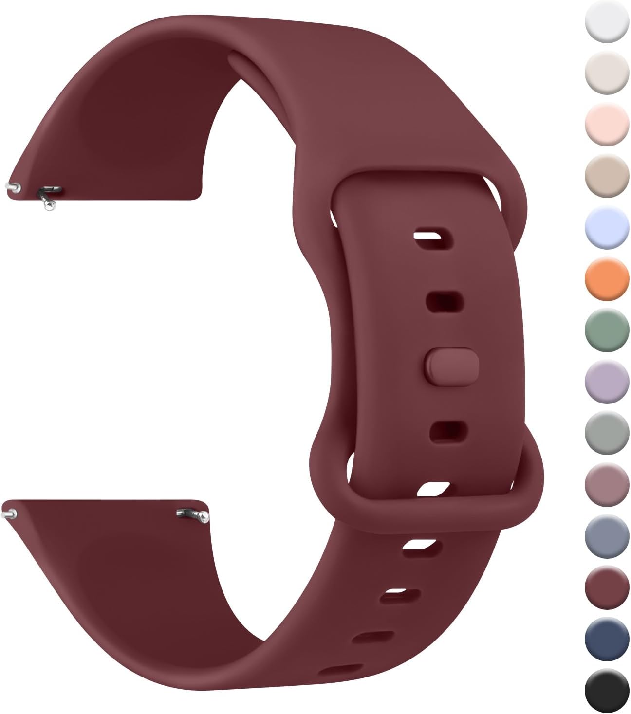 Strap for Garmin Vivoactive 4,Forerunner 255/265,Venu 2/Venu 3, 22mm Silicone Quick Release Replacement for Garmin Vivoactive 4 (22mm, Red)