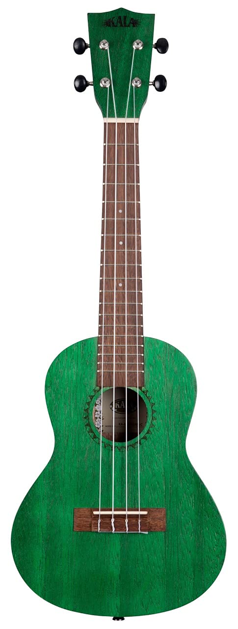 Kala Brand Music Co. Watercolor Meranti Collection, 4-String Ukulele, Right, Green, Concert (KA-MRT-GRN-C)