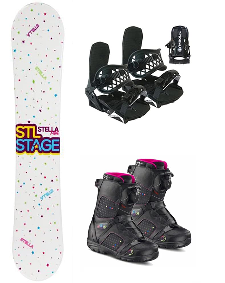 Stella Stage Kids Snowboard and Symbolic Bindings with Northwave Boots Complete Package (140cm Stage Board (rmt12), Bind+NW Boa Boot 3.5 (euro35))