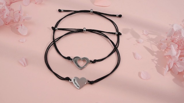 Bracelets Mère Fille En Acier Inoxydable - Cœurs Liés Adjustables | Cadeau Symbolique