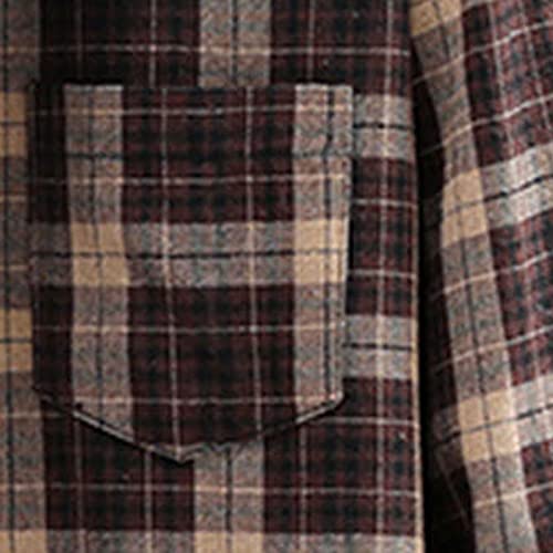 Generic Flannel Shirt for Men 2024 Fashion Long Sleeve Plaid Button Down Shirt Jacket Casual Lightweight Sweatshirts Coats4