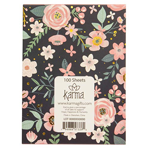 Image of Karma Gifts Charcoal Flower Notepad