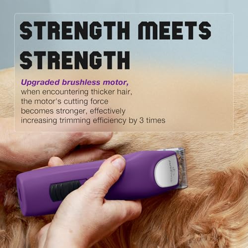 FuzzyFix Hundeschermaschine profi,2 Geschwindigkeits Schermaschine Ergonomisches Design Hund Katze,Hundetrimmer Hundehaarschneidemaschine für Dickes, Langes und Lockiges Tierhaare Fell