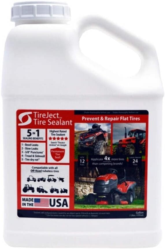 TireJect Off-Road Tire Sealant Refill (Gallon/128oz Bottle) - Applicate 12 ATV Tires, Use 75% less sealant per tire