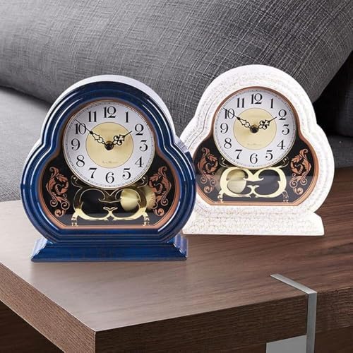 Mantel Clock - Decorative Chime, Battery Operated, Silent Design for Living Room, Office, Tabletop Decor