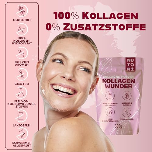 NUTORI - Kollagen Pulver 300 g - Typ I & III - optimale Bioverfügbarkeit und Löslichkeit - Weidehaltung - Collagen Pulver Hydrolysat Peptide - Produziert & laborgeprüft in Deutschland 3