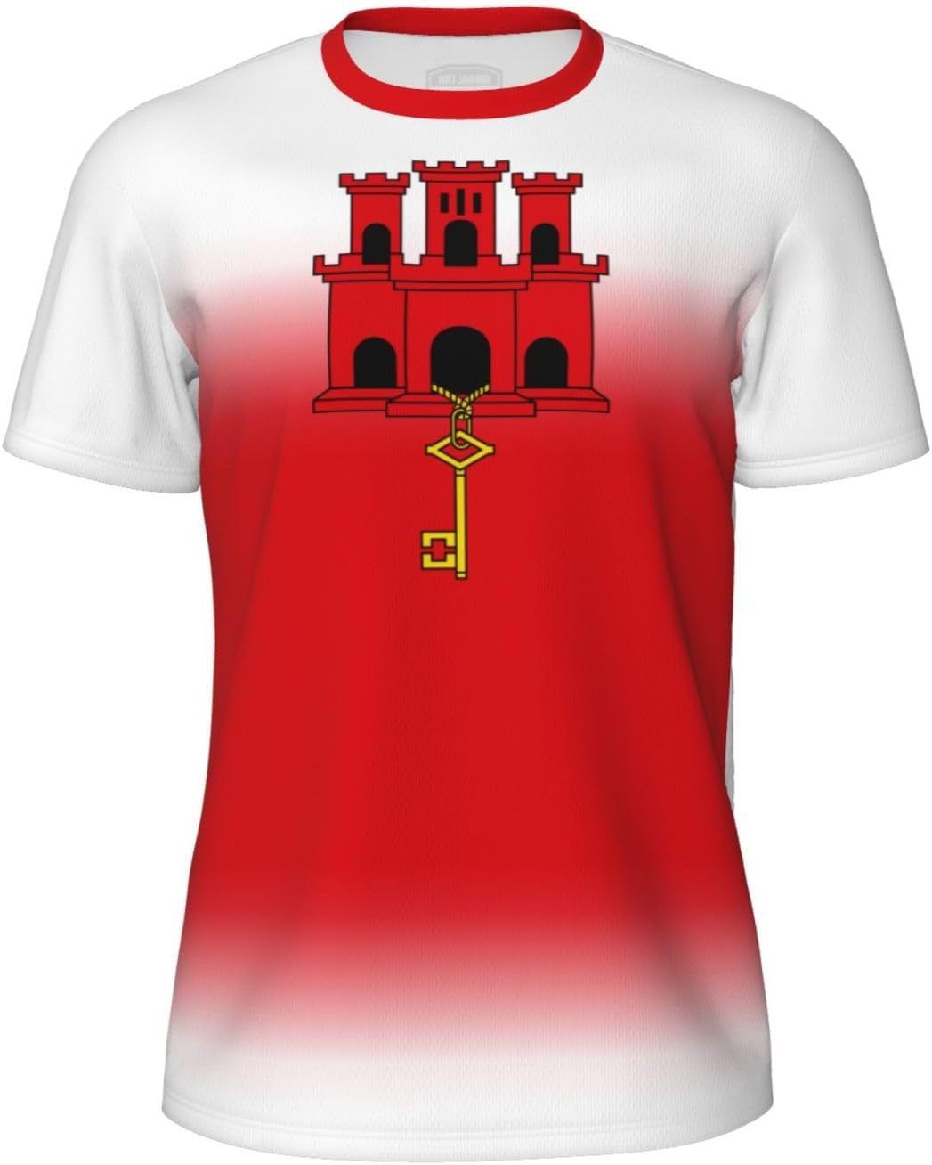 Gibraltar Flag T-Shirt Jerseys for Running Soccer Fans Tennis Fitness Sports Gradual Color Shirts