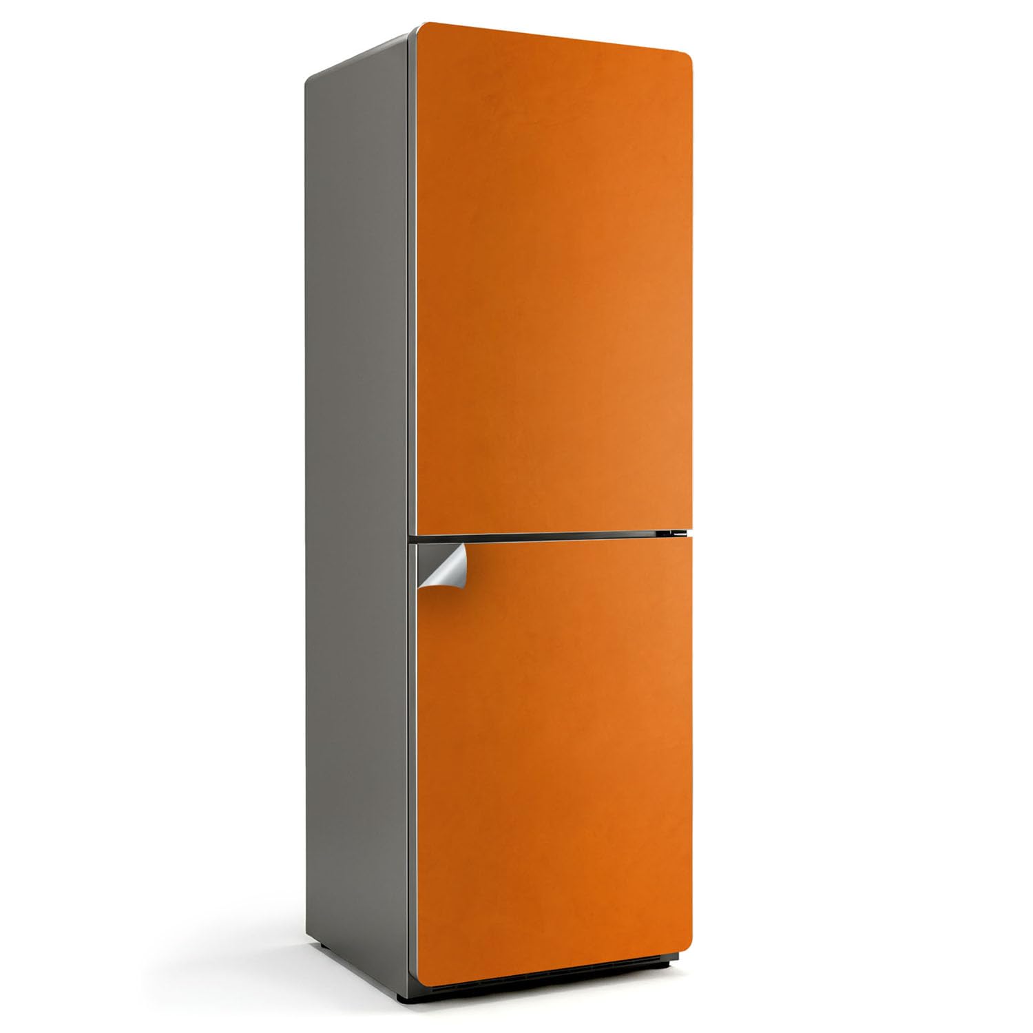 Klebefolie für den Kühlschrank 60x180 cm Kühlschrankfolie Schutz vor Beschädigungen Dekorfolie für Küche Selbstklebend in vielen Designs Dekoration Matt - Farbe Orange