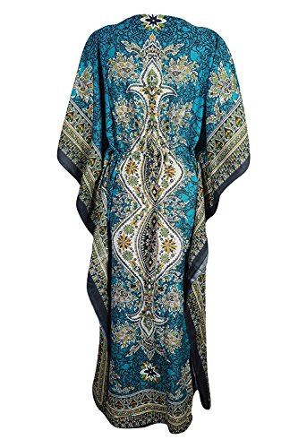 Women's Kaftan Party Kimono Dress Maxi Long Loungewear Nightwear Beach Cover up Caftan Free Size2