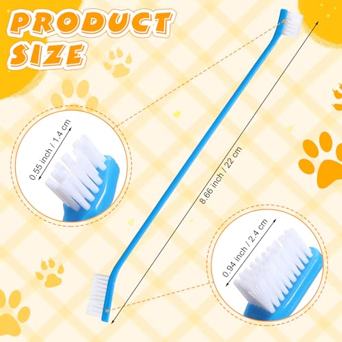 Image of Nuenen 15 Pcs Dog Toothbrush Dual Headed Dental Brushes Puppy Tooth Brushing Kit Long Handle Toothbrush for Large and Small Dogs Cats Most Pets Teeth Cleaning Oral Care Supplies (Colorful)