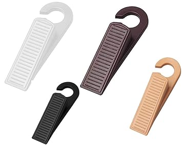 Hyderon Non-Slip Door Wedges, Baby Safety Wedge with Rubber Hook Door Stopper Holds Doors Open and Prevents Lock Outs in 4 Colors (Pack of 4 pcs)