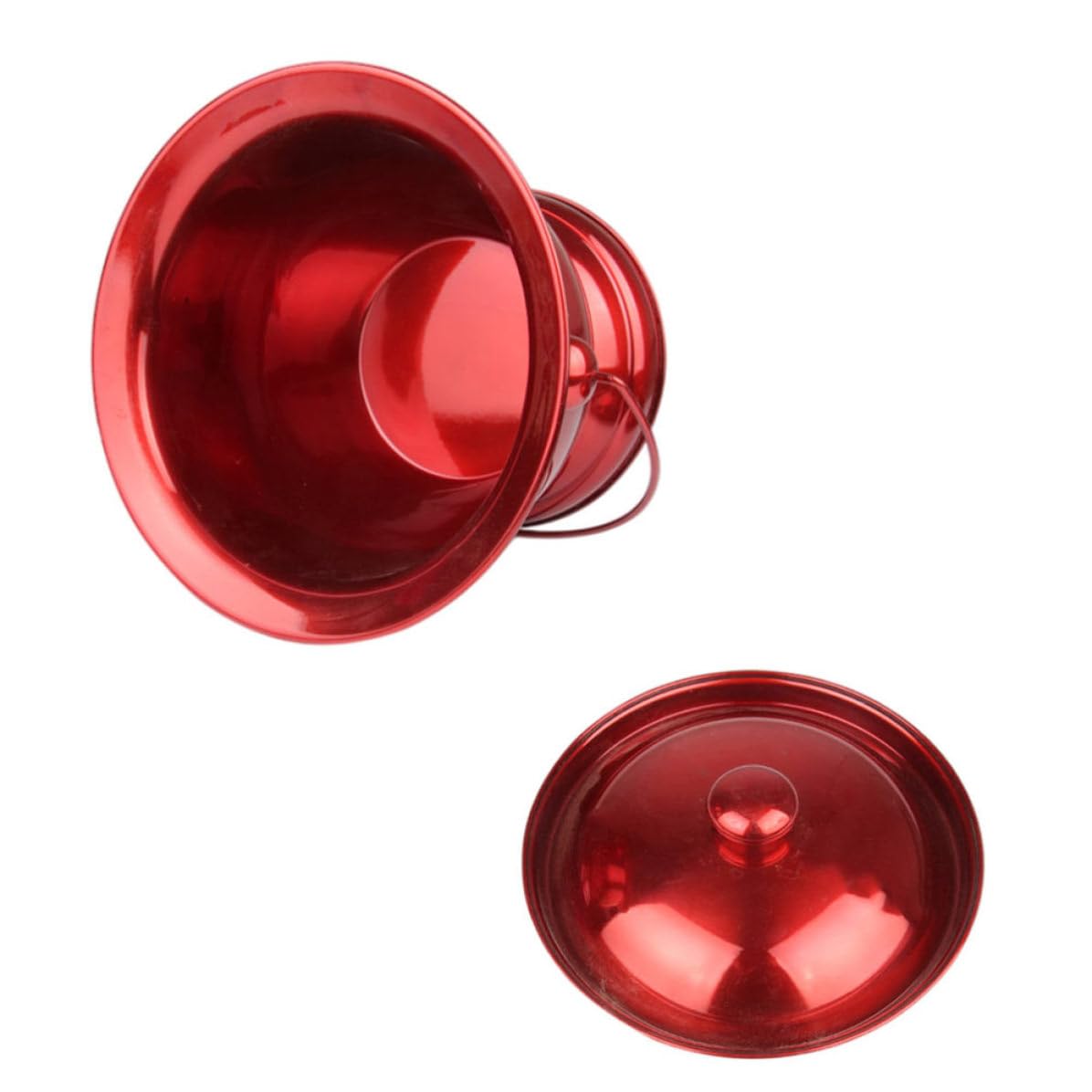 Orinal Portátil de Acero Inoxidable Rojo, Práctico y Vintage para Hogar