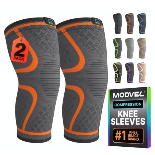 MODVEL Knee Braces for Knee Pain Women & Men - 2 Pack Knee Brace for Knee Pain Set, Knee Brace Compression Sleeve, Knee Braces for Knee Pain Meniscus Tear, ACL & Arthritis Pain Relief - Knee Sleeves