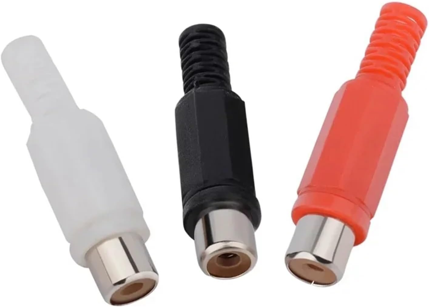 5/20/100PCS Plastic Lotus Audio Video Male Welding Head AV Female Welding Connector(Red,5pcs)