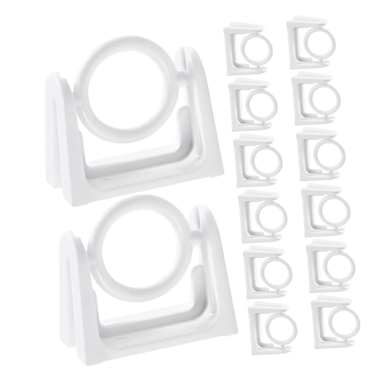 POPETPOP 30pièces Support Adhésif pour Tringle De Douche Crochets De Tringle Plastique Auto-adhésifs Lot de Fixation Blanche sans Clous pour Carrelage Et Verre