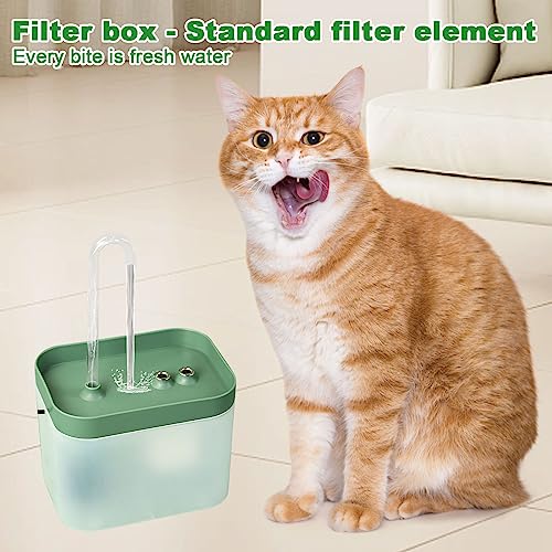 Fuente de agua automática para gatos 1.5L USB verde miniatura 2