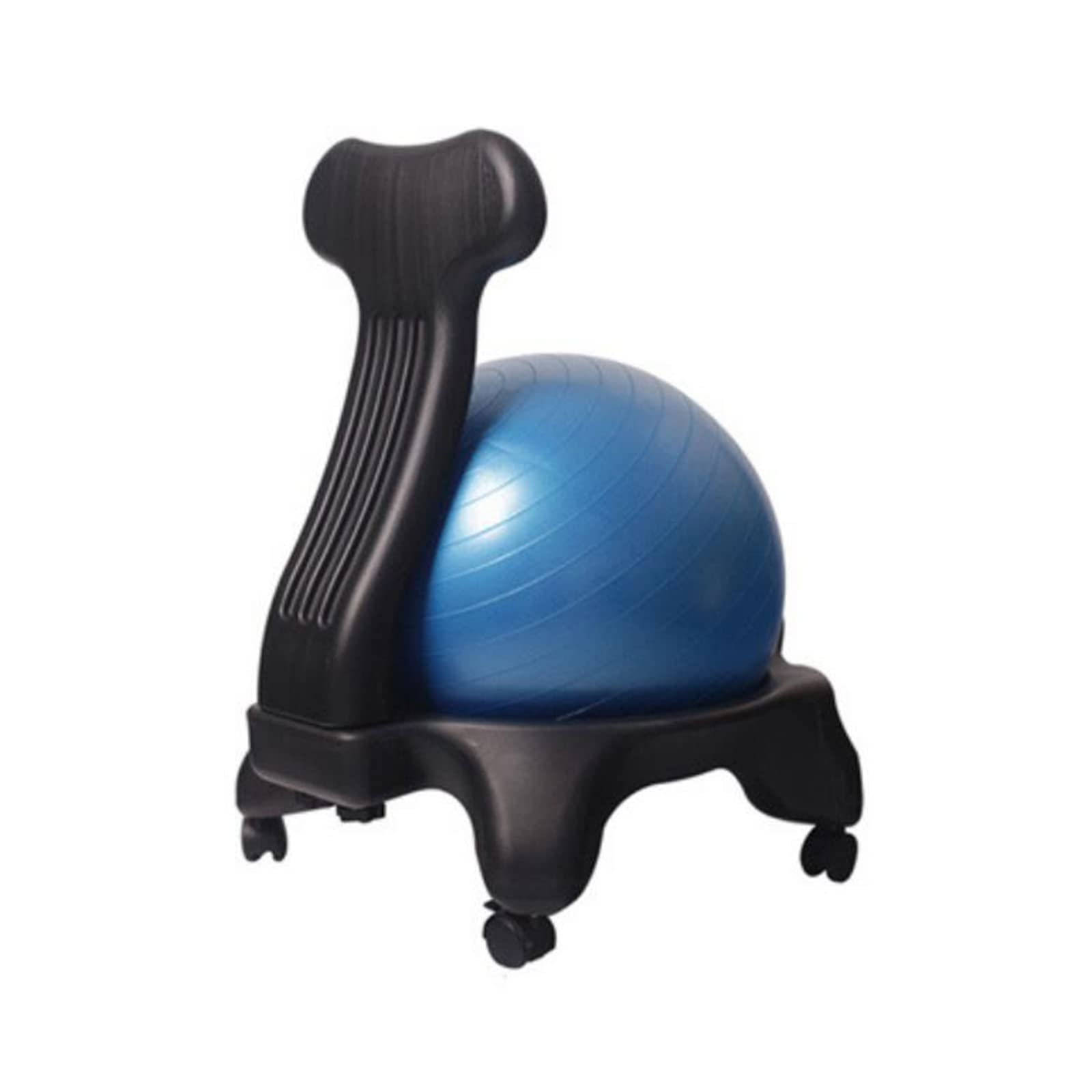 Cajolg Office Ball Chair Anti-Burst Yoga Ball With Wheels Exercise Ball Chair Balance Ball Chair Stool With Removable Backrest Swivel Caster Ball Chair Used For Birthing Therapy,Blue