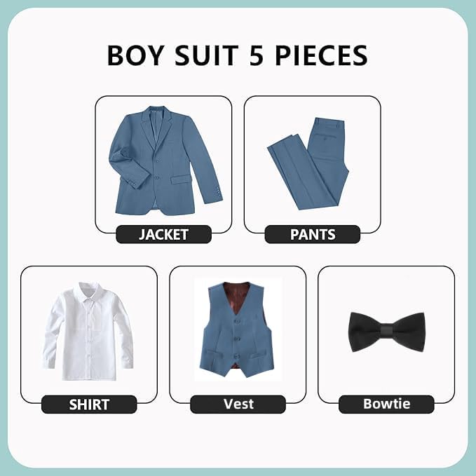Miniatura 5 de Traje de esmoquin para niños pequeños, trajes para niños, ropa de vestir, chaleco y pantalones con corbata