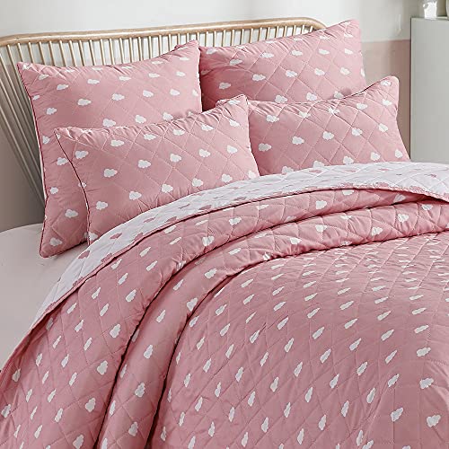 PimpamTex Colcha Bouti para Cama, Colchas Modernas Entretiempo Invierno y Verano, Cubrecama - (Cama 90 - 180x270 cm, Nubecita Rosa)