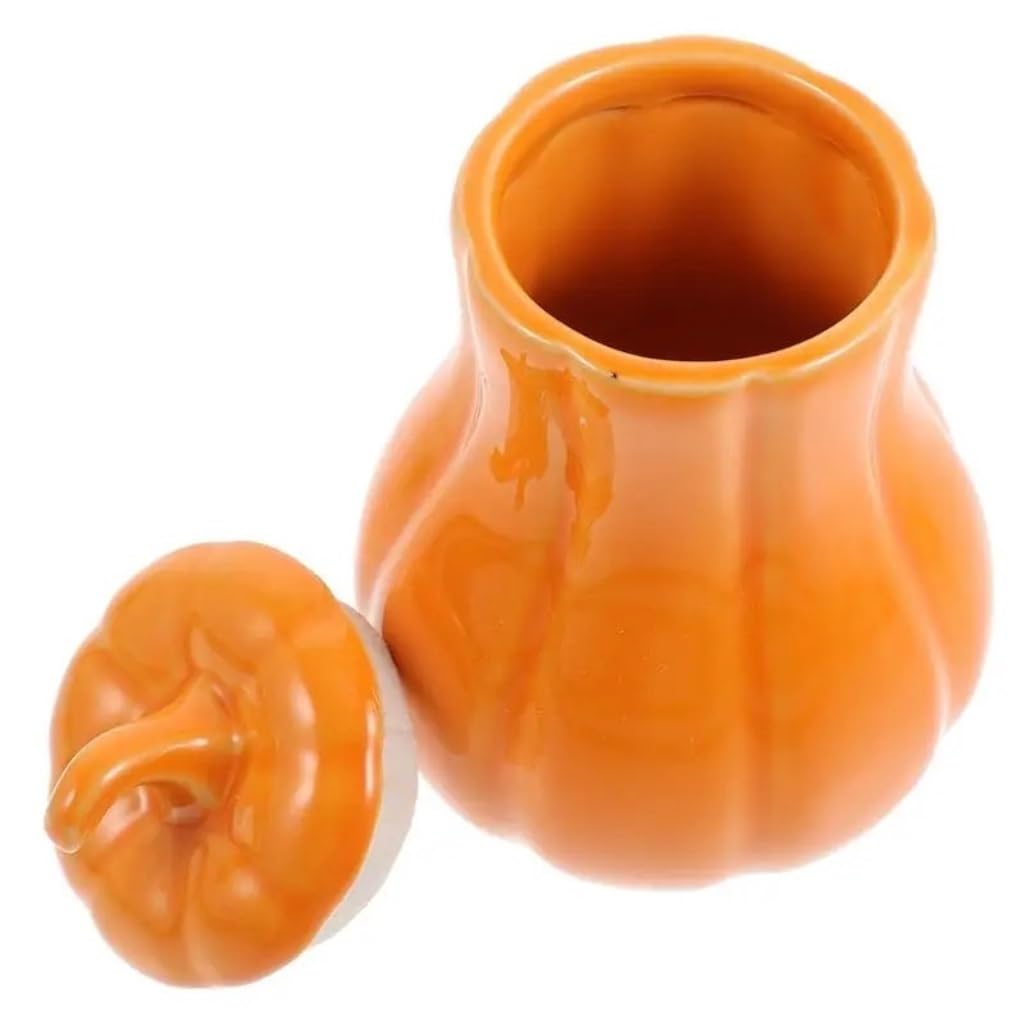 Barattoli per il Tè Sfuso Barattolo creativo in ceramica a forma di zucca Barattolo for tè sfuso Barattolo for caramelle al caffè Barattolo for condimenti con coperchio sigillante Barattolo per il Tè