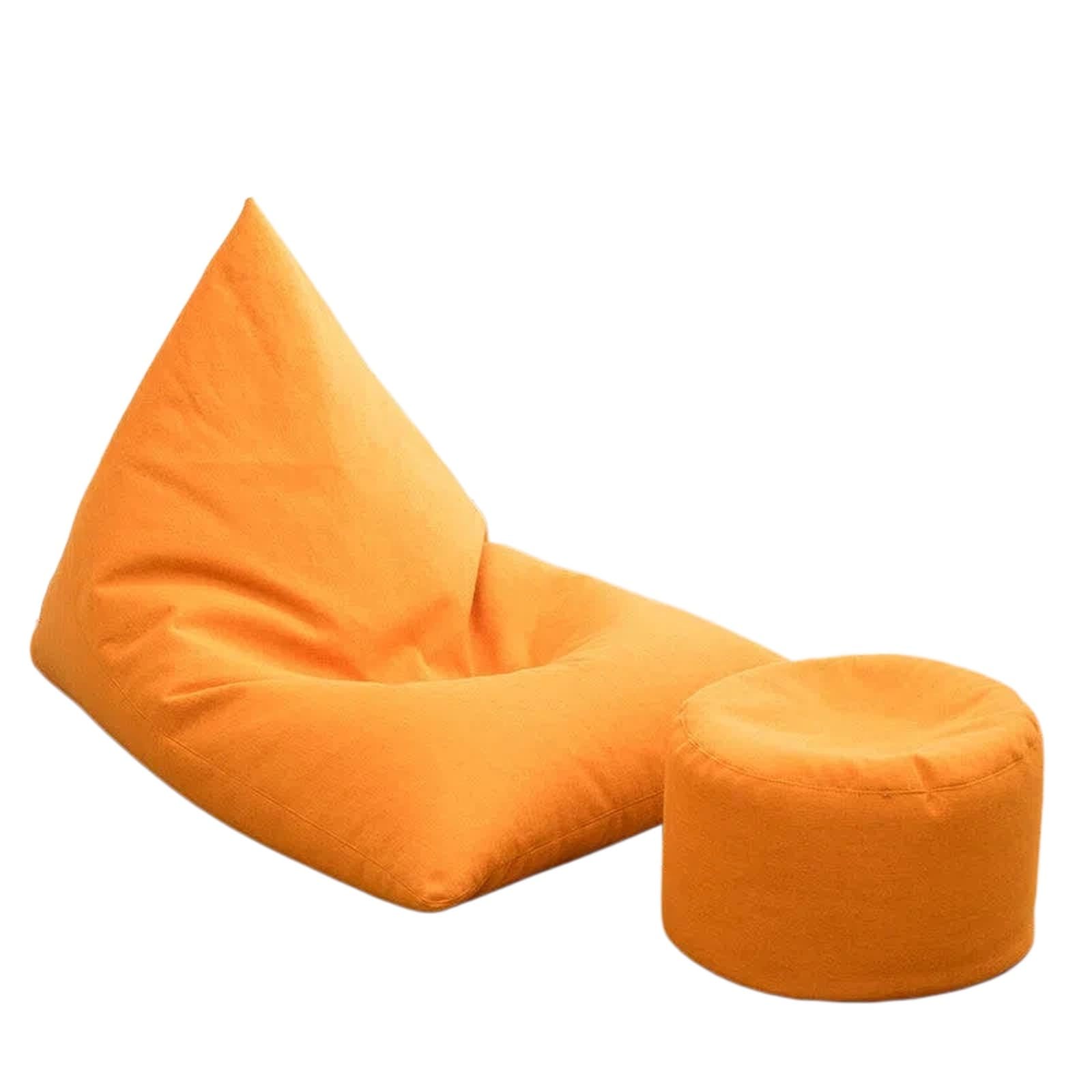 WQQYU6HKF sofa chair Single Bean Bag Lazy Sofa Small Apartment Floor Chair for Living Room Lounge living room chair(Orange,Small)