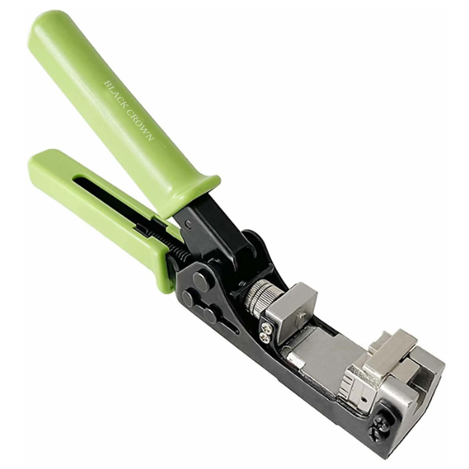 BLACK CROWN 180 Degree Keystone Jack Punch Down Tool (Fit Specific AMP 110 Series 8 Position Jacks Only), CAT5/5e and CAT6/6A Adapter Fast Termination Crimper, One Hand Operation Green Handle.-picture-16