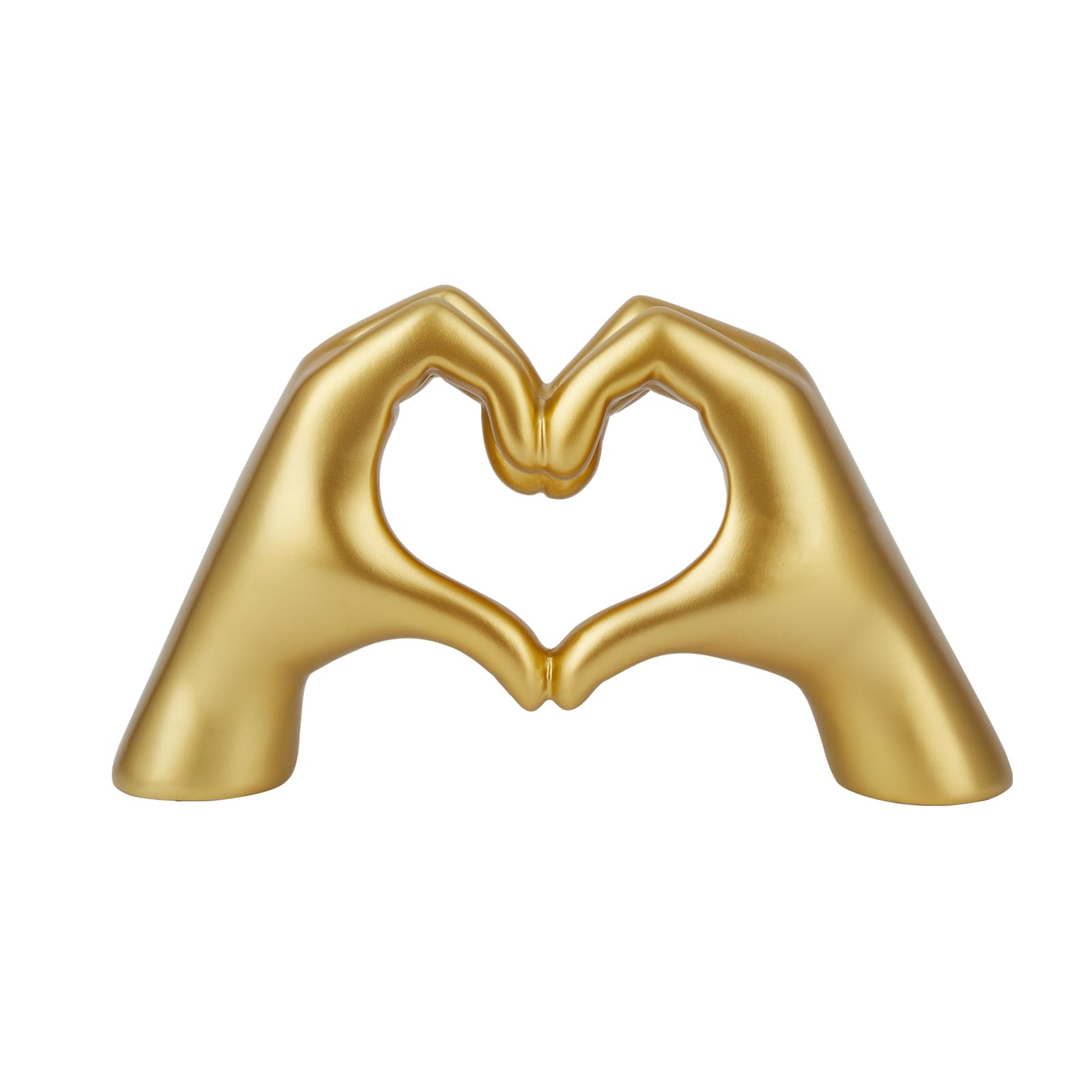 maozyiltle Heart Hands Ornament Gold Heart Hand Statue Gesture Decoration,Finger Sculpture for Wedding Decoration,Home Decoration Small Ornament in Coffee Table, Office and Bedroom (Gold)