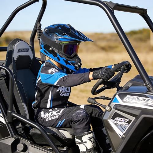 Image of Youth Kids Dirt Bike Helmet for Boys & Girls,F001 Full Face Motorcycle Helmet for Off-Road ATV Street Riding Four Wheeler Mountain Bike with Goggles Gloves,DOT Approved