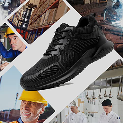 Lexront Steel Toe Shoes For Men, Lightweight Safety Work Shoes, Breathable Anti Slip Composite Toe Sneakers For Industrial, Construction 45 #TOP5