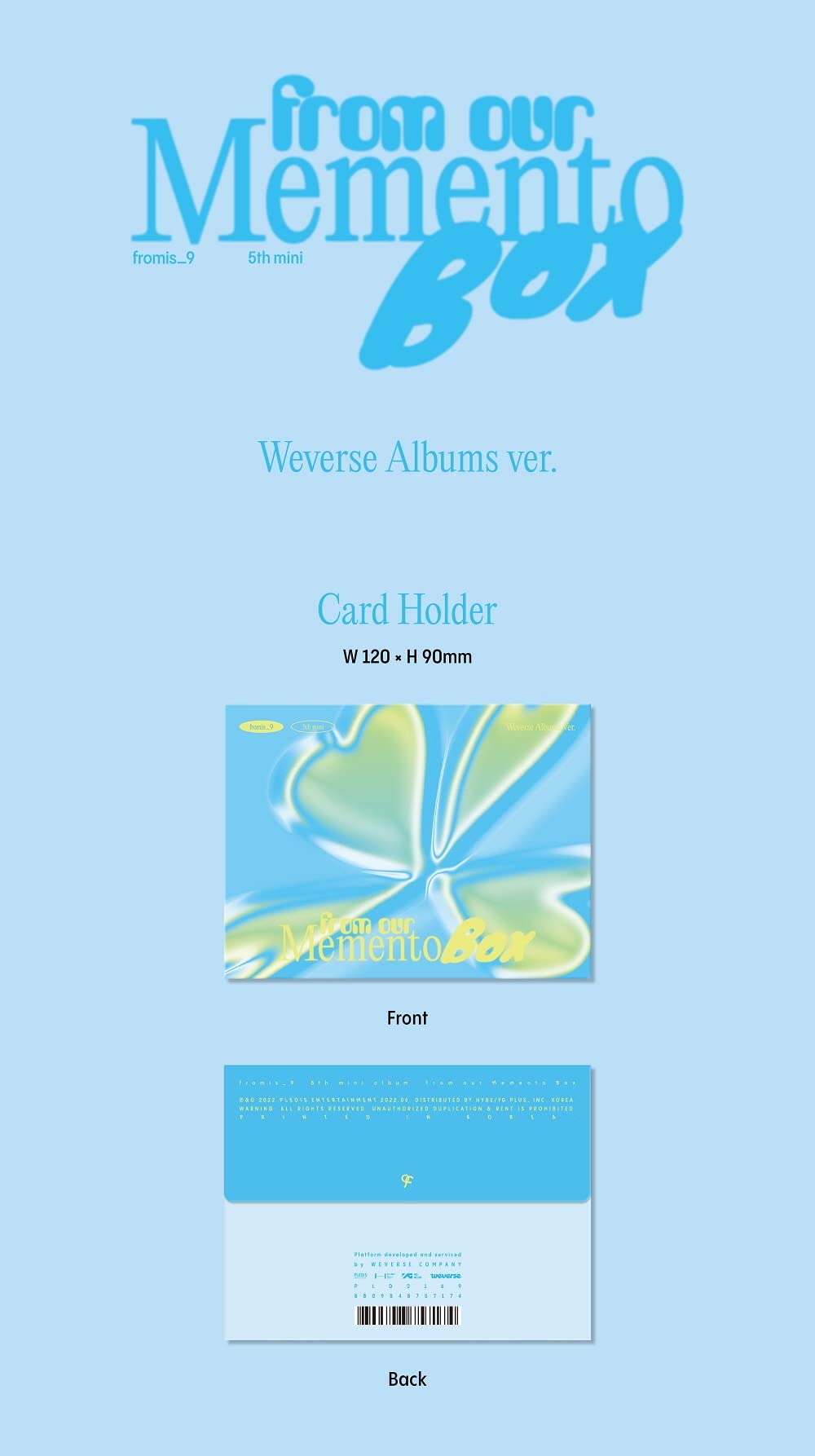 Dreamus [QR CARD ALBUM] fromis_9 - 5th Mini Album from our Memento Box WEVERSE ALBUM (9 versions SET), PLD0169