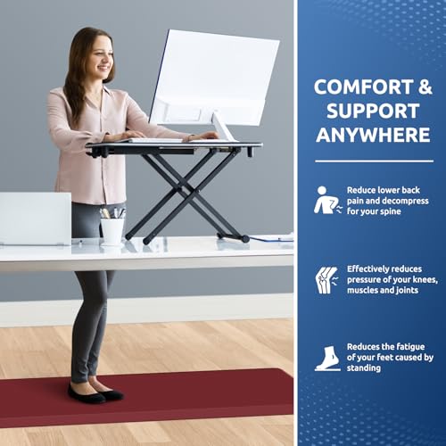 Image of 0.8 inch Thick Kitchen Mat Cushioned Anti Fatigue Rug Comfort Floor Mats | Water-Resistant, Non-Slip, Easy to Clean Comfort Floor Mat for Kitchen, Sink & Office, Multiple Colors & Sizes, 17.3 inchx60 inch